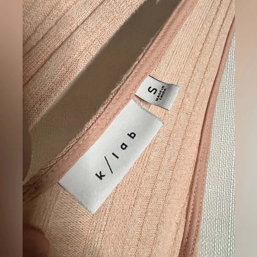 K/Lab Pink Ribbed Overall Style Dress Small - Picture 3 of 9